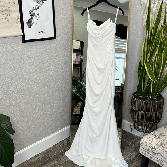 House of CB Dresses House Of Cb Esmee Ivory Draped Strapless Bridal